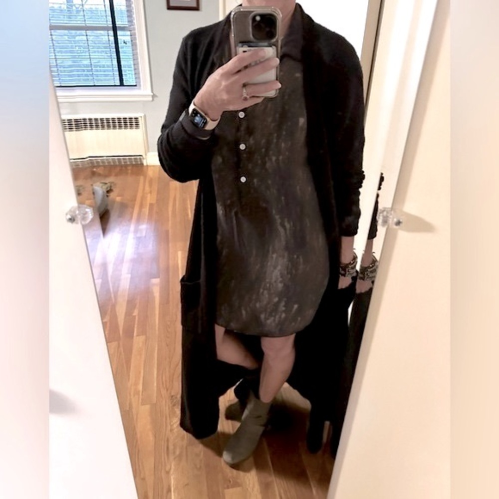 Cloth and Stone Olive Splattered Shirt Dress - Picture 8 of 13